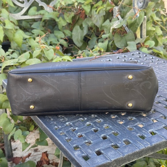 Nina Ricci Paris Monogram Black Coated Canvas Top Handle Satchel Bag Unworn - Picture 9 of 16